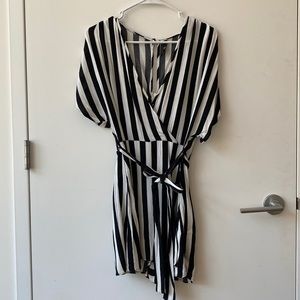 Zara Black & White Striped Skort Romper